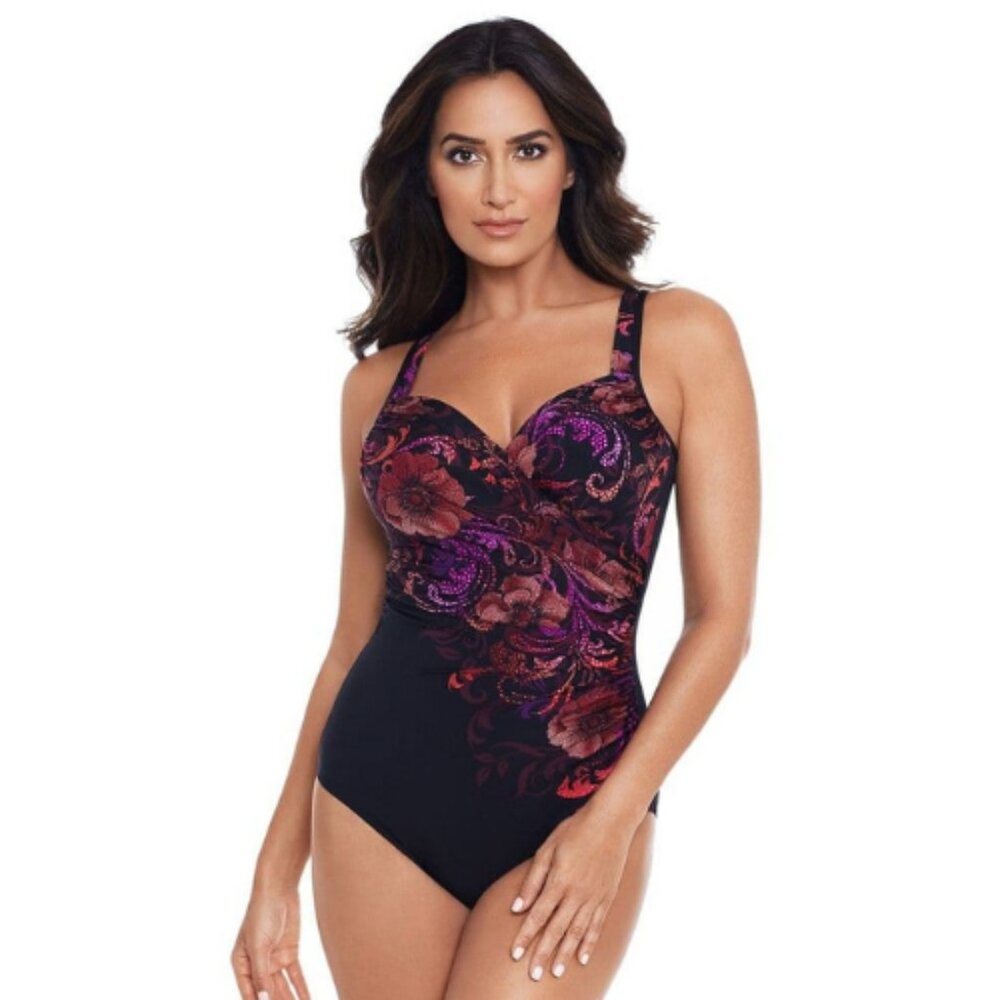 NWOT Miraclesuit Poppy Seraphina It's A Wrap Underwire One Piece Swimsuit